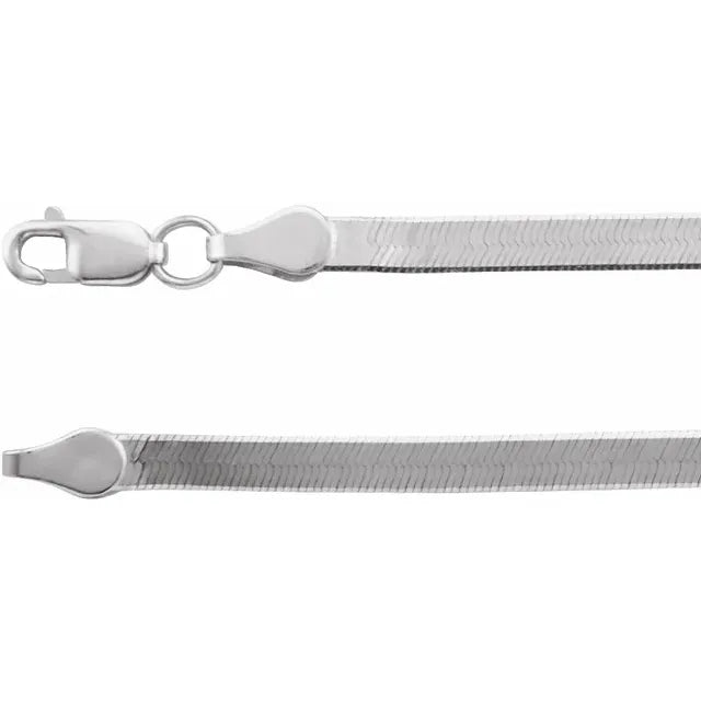 14k White Herringbone Chain 18”