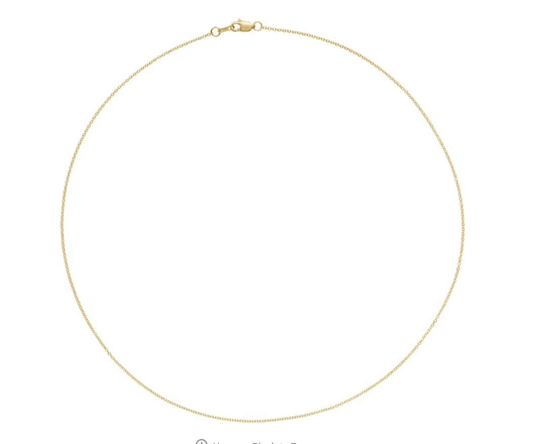 10k Yellow Gold 16" Cable Chain