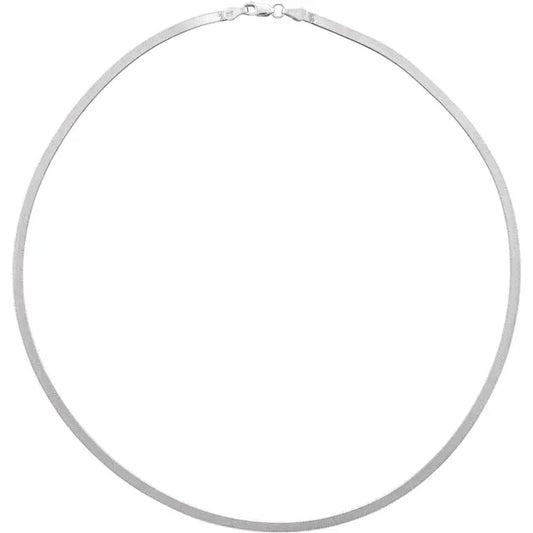 14k White Herringbone Chain 18”