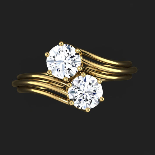 Gold and Diamond Ring, 18k YG 1.6tcw